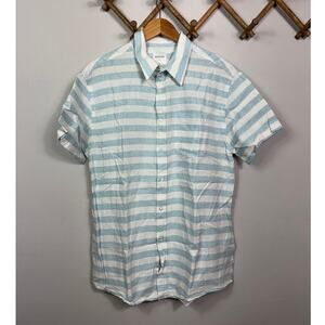 Samuel Windsor Men's Linen / Cotton Short Sleeve Button-Up Shirt Size L